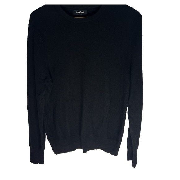 Naadam Women Men M Black 100% Cashmere Pullover Sweater Capsule Minimalist - Picture 1 of 10